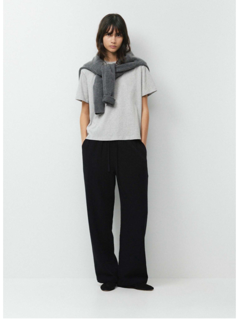 Aritzia Little Moon AirPlush Sail Pants Small Black Cotton Gauze Wide Leg